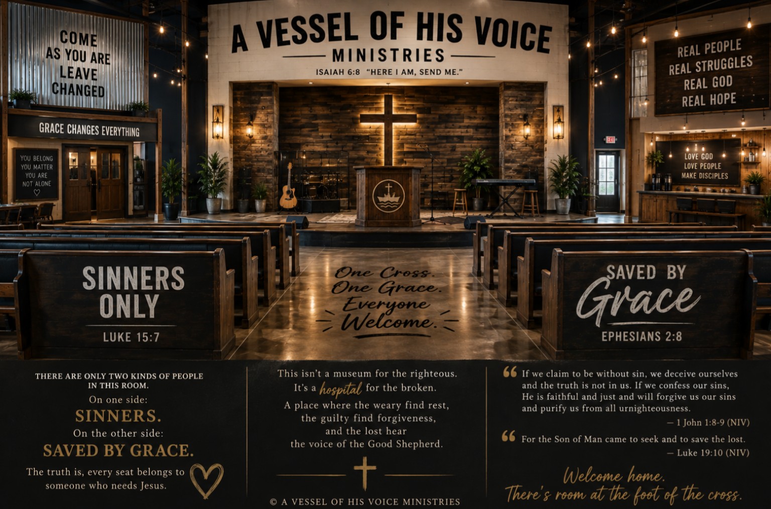The AVOV vision: a welcoming ministry gathering place centered on the cross, grace, and room for everyone